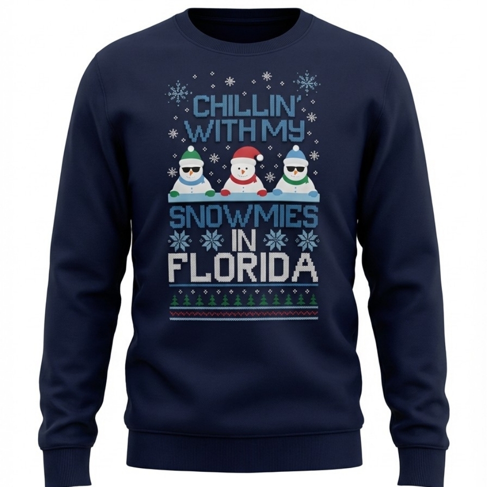 Ugly Sweater Christmas  Men Sweatshirt with Snowman Design Size L